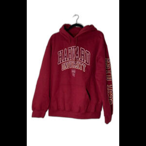 Harvard University Sweatshirt Unisex Size Large Color Burgandy Graphic Hoodie